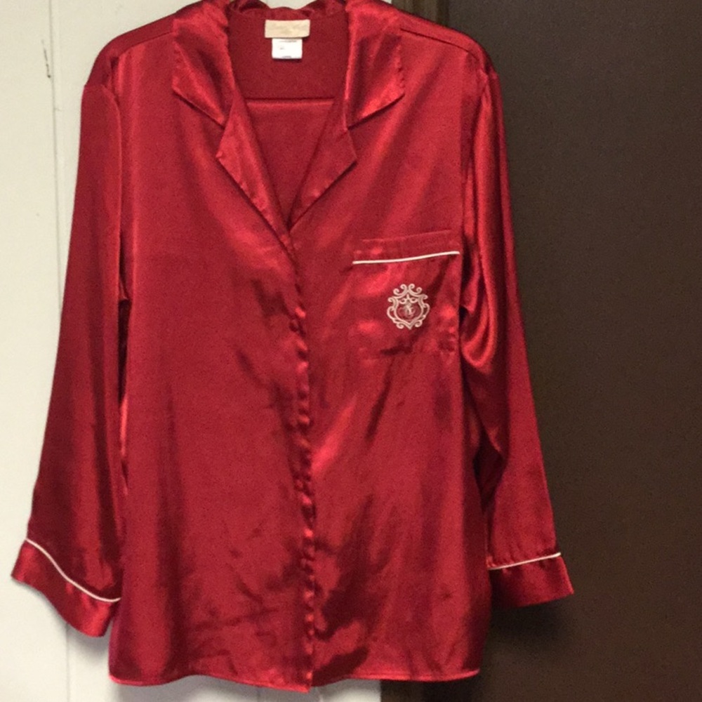 Satiny Red Pajama Set